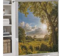 RRTYVFD Wildflower Field at Dawn Shower Curtains Mould Proof Thicken Durable Polyester Modern Polyester Water Repellent for Kids Women Men 69.69x70.87Inch（177x180cm）