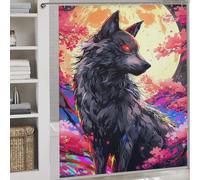 RRTYVFD Wolf Moon Fantasy Bath Shower Curtains Mildew Quick Drying Proof Resistant Modern Polyester Water Repellent for Bathtub Shower Stall 69.69x70.87Inch（177x180cm）