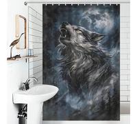 RRTYVFD Wolf's Moonlit Howl Shower Curtain Waterproof Mould Fabric Polyester Bath Curtains for Shower for Bathtub Shower Stall 46.85x70.87Inch（119x180cm）