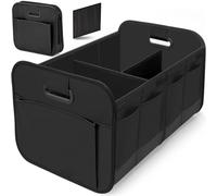 RRUFD Car Boot Organiser for Mini Cabrio Cooper S John Cooper Works Trim 2025-, with Handle & Partition Collapsible Boot Organise Travel, Groceries & Everyday Use,A Black