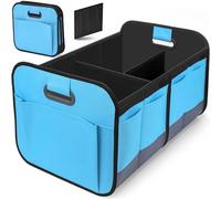 RRUFD Car Boot Organiser for Smart EQ ForTwo EQ ForTwo Cabrio EQ ForFour #1 Forfour Fortwo, with Handle & Partition Collapsible Boot Organise Travel, Groceries & Everyday Use,C Blue