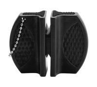 Rrumyve Portable Double-Sided Knife Sharpener, Small Hanging Design Comfortable Kitchen Knife, Mini Kitchen Knife Sharpener, for Family, Camping Tours or Outdoor Survival (Black)
