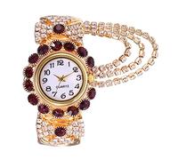 Rrunsv 2022 Women Fashion Hand Decorative Charm Gold Color Crystal Bracelet Ornaments Souvenir Ideal Gifts for Women Rhinestone Bracelet Watch 20mm Mens Watch Band (Purple, One Size)