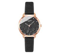 Rrunsv Black Wrist Strap Mens Wristwatch Wristwatch Bands Elegant Women Quartz Leather Strap Jewelry Crystal Diamond Watch Analog Quartz Wrist Watch Alloy Case Casual Big Watch Mens Bands