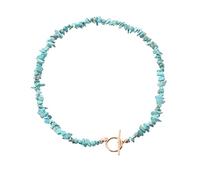 Rrunsv Diamond Heart Necklace Turquoise Beads Necklace Long Knotted Stone Multi Strand Layer Necklace Handmade Jewelry 24k Gold Necklace Pendant (B, One Size)