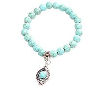 Rrunsv Hiking Watches Turquoise Elastic Bracelets Balance Bracelet Unisex Bracelet Yoga Bracelet Chakra Bracelet Blue Gemstone Bracelet Turquoise Jewelry Genuine Sailing Watches Men (Blue, One Size)