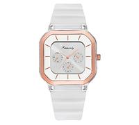 Rrunsv Leather Watch Three Jelly Women's Quartz Watch Watch Silicone Eye Fashion Women's Watch Leather Strap for Watch Mens Watch White