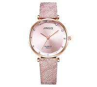 Rrunsv Mens Leather Watch Bands JINGIS Ladies Luxury American Quartz European Glass Watch and Women's Watch 13mm Watch Band Mens Big Watches
