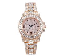 Rrunsv Mens Watches Watch for Men Black Band Trend Full of Stars Burst Luxury Diamond Set Digital Scale Time Ladies Watch Alloy Steel Strap Ladies Diamond Large Ladies Large Face Watches