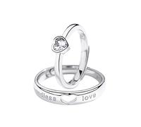 Rrunsv Rings for Boys 12-14 Polished Her Wedding Heart Fit and Comfort for Him for Couples High Rings Ring Engagement Promise Band Matching Sets Rings Rings for Mens (White Gold, One Size)