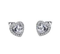 Rrunsv Small Earring Studs Light Jewelry Love Diamond Earrings Female Niches Design Crystal Earrings Jewelry Gold Hope Earrings for Women (B, One Size)