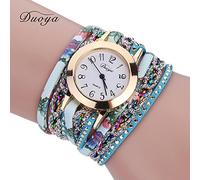 Rrunsv Wristwatch with Second Hand Wristwatch Popular Flower Gemstone Luxury Watch Quartz Watches Bracelet Women Women's Watch Brown Leather 20mm Watch Band Men%27s+Watch