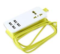 Rrunzfon Led Strip Lights Us Travel Power Strip with 1 Outlet 4 Usb Portable Travel Charger Surge Protector Smart Charger Socket Green