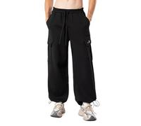 RRvane Men's Thermal Winter Cargo Joggers, Heavyweight Fleece-Lined Trousers with Heat Retention & Anti-Static, Relaxed Straight Leg Casual Pants, X-Large Black
