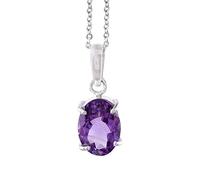 RRVGEM Amethyst Weight 2.00 Carat Amethyst Silver Plated Pendant, Certified Natural Katela Gemstone/Jamunia Stone Locket, Unheated & Untreated for Men and Women