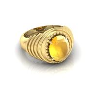 RRVGEM Yellow Sapphire Ring 11.00 Carat Certified AA Quality Natural Yellow Sapphire Pukhraj Gemstone Ring Gold for Men and Women Metal Sapphire