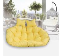 RRXEOUU Patio Double Egg Chair Cushion Replacement with Soft Cotton Filling Machine Washable Quick-Drying Fabric for Bedroom, Balcony, Garden, Cafe