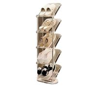 RRXIMHTT 1 Set Space-saving Shoe Rack,2/3/4/5 Tiers Clear 45 Degree Sloping Entryway Shoe Organizer,Great Load Bearing Free Standing No-tool Assembly Vertical Boots Storage Shelf White Five Layers