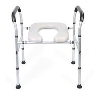 RRXIMHTT Raised Toilet Seat with Handles,Commode Chair for Elderly, Pregnant and Handicap,Toilet Seat Riser for Seniors with Height and Width Adjustable,Suit Fit Any Toilet,Up to 400lbs White 1 Set