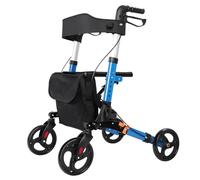 RRXIMHTT Rollator Walker for Seniors with Ergonomic Seat and Backrest,Height Adjustment Lightweight Foldable Mobility Impaired Walker,Supports Up to 330 lbs,8" Big Wheels for All Terrain,Easter