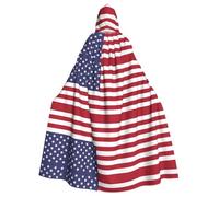 rrxnbcgg American flag Fully printed polyester hooded cape, comfortable and durable, suitable for Halloween and other themed parties and stage scenes