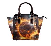 rrxnbcgg Basketball on Fire and Water Flame Splashing This stylish shoulder bag can be carried by hand or worn crossbody and is suitable for various occasions.