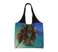rrxnbcgg Beach Coconut Sunshine Lightweight Medium Reusable Grocery Shopping Cloth Bags, Suitable for DIY, Advertising, Promotion, Gift, Activity