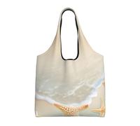 rrxnbcgg Beach Starfish Lightweight Medium Reusable Grocery Shopping Cloth Bags, Suitable for DIY, Advertising, Promotion, Gift, Activity