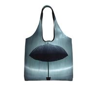 rrxnbcgg Black umbrella in the rain Lightweight Medium Reusable Grocery Shopping Cloth Bags, Suitable for DIY, Advertising, Promotion, Gift, Activity