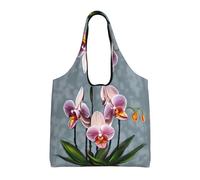 rrxnbcgg Blooming Orchids Lightweight Medium Reusable Grocery Shopping Cloth Bags, Suitable for DIY, Advertising, Promotion, Gift, Activity