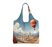 rrxnbcgg Cities and towns Lightweight Medium Reusable Grocery Shopping Cloth Bags, Suitable for DIY, Advertising, Promotion, Gift, Activity