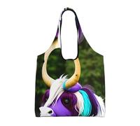 rrxnbcgg Colorful cow's head Lightweight Medium Reusable Grocery Shopping Cloth Bags, Suitable for DIY, Advertising, Promotion, Gift, Activity