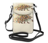 rrxnbcgg Colorful dotted hedgehog This microfiber leather pouch features multiple pockets, making it perfect for everyday outings.