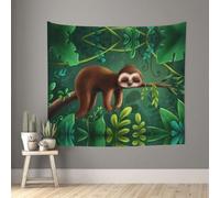 rrxnbcgg Cute Funny Sloth Relaxing on The Jungle Tree Blank Wall in Soft 51"x60" Tapestry with Damage-Free Hooks for Bedroom Dorm Patio Decor
