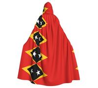 rrxnbcgg Democratic Republic of Timor-Leste Fully printed polyester hooded cape, comfortable and durable, suitable for Halloween and other themed parties and stage scenes