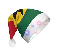 rrxnbcgg Flag of Ghana Flashing LED Christmas Hat with Soft Faux Fur & Pom Pom, Festive Headwear for Christmas Parties & Pub Lunches