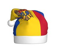 rrxnbcgg Flag of Moldova Printed adult plush Christmas hat, Christmas special holiday with festive atmosphere.