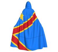 rrxnbcgg Flag of the Congo Fully printed polyester hooded cape, comfortable and durable, suitable for Halloween and other themed parties and stage scenes