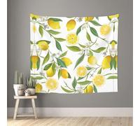 rrxnbcgg Fresh Tropical Lemons Blank Wall in Soft 51"x60" Tapestry with Damage-Free Hooks for Bedroom Dorm Patio Decor