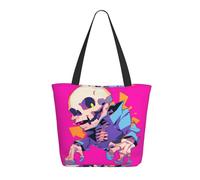 rrxnbcgg Funny Skeleton Washable Canvas Tote Bag for Women with, Large Capacity Shoulder Bag with for Travel, Work Daily Use
