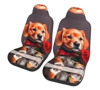 rrxnbcgg Gentleman-like dog Car Seat Covers 2 Pack Breathable Washable Front Car Seat Protector Non-Slip Car Seat Cushion Waterproof Automotive Seat Cover for Cars Trucks SUV Front Seat