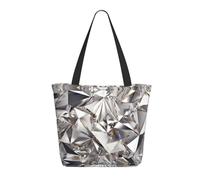 rrxnbcgg Glitter Abstract Diamond Crystal Pattern Washable Canvas Tote Bag for Women with, Large Capacity Shoulder Bag with for Travel, Work Daily Use