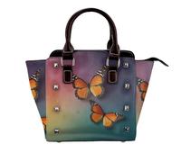 rrxnbcgg Gradient background Butterfly World This stylish shoulder bag can be carried by hand or worn crossbody and is suitable for various occasions.