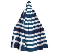 rrxnbcgg greek flag Fully printed polyester hooded cape, comfortable and durable, suitable for Halloween and other themed parties and stage scenes