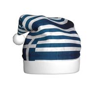 rrxnbcgg greek flag Printed adult plush Christmas hat, Christmas special holiday with festive atmosphere.