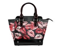 rrxnbcgg Lipstick marks all over the screen This stylish shoulder bag can be carried by hand or worn crossbody and is suitable for various occasions.