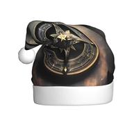 rrxnbcgg Magical Design Norse Runes Compass Printed adult plush Christmas hat, Christmas special holiday with festive atmosphere.