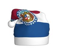 rrxnbcgg Missouri State Flag Printed adult plush Christmas hat, Christmas special holiday with festive atmosphere.