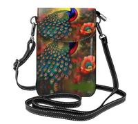 rrxnbcgg Peacock flowers This microfiber leather pouch features multiple pockets, making it perfect for everyday outings.