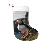 rrxnbcgg Puffin Cliffs 45cm Giant Plush Xmas Socks for Fireplace with Gift Ideas Print, Festive Family Traditions